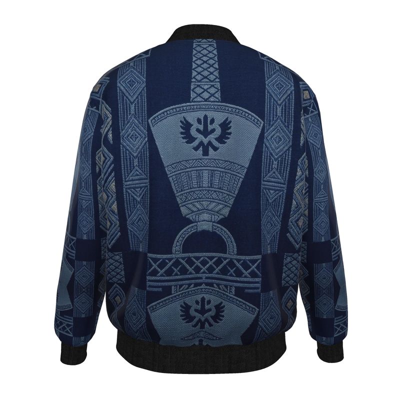 Heritage Urban Indigo Pattern Mens Bomber Jacket