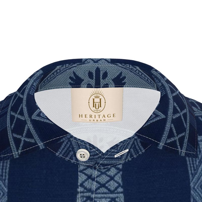 Heritage Urban Indigo Pattern Men's Polo Shirt