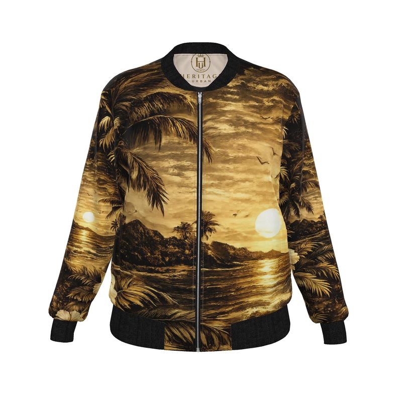 Heritage Urban Midnight Paradise Ladies Bomber Jacket